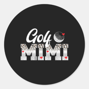 Adesivo Redondo Golf Mimi Leopardo Jogador De Golfe Mimi De Um Jog