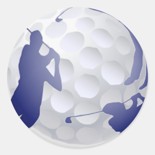 Adesivo Redondo Golf, nome personalizado do passatempo desportivo (Frente)