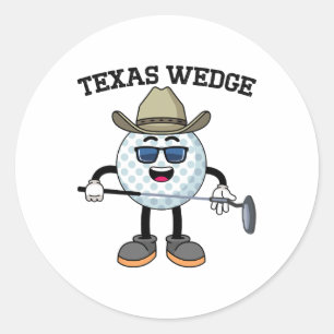 Adesivo Redondo Golf Putter Texas Wedge Club Texas Cowboy Cou
