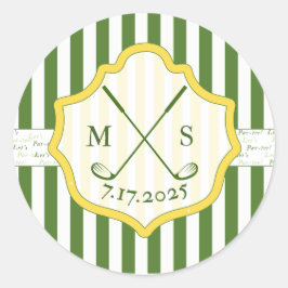 Adesivo Redondo Golf Themed Sticker Crest Personalizado