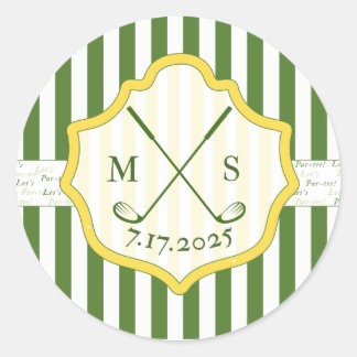 Adesivo Redondo Golf Themed Sticker Crest Personalizado