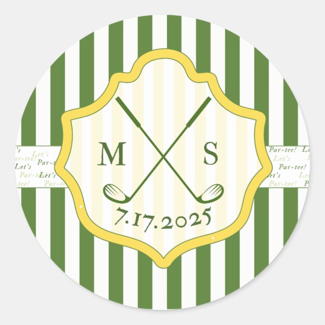 Adesivo Redondo Golf Themed Sticker Crest Personalizado (Frente)