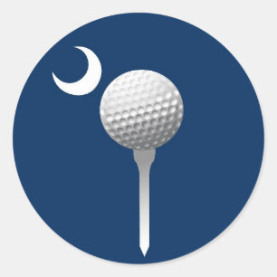 Adesivo Redondo Golfball e crescente de South Carolina