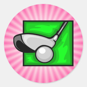 Adesivo Redondo Golfe cor-de-rosa