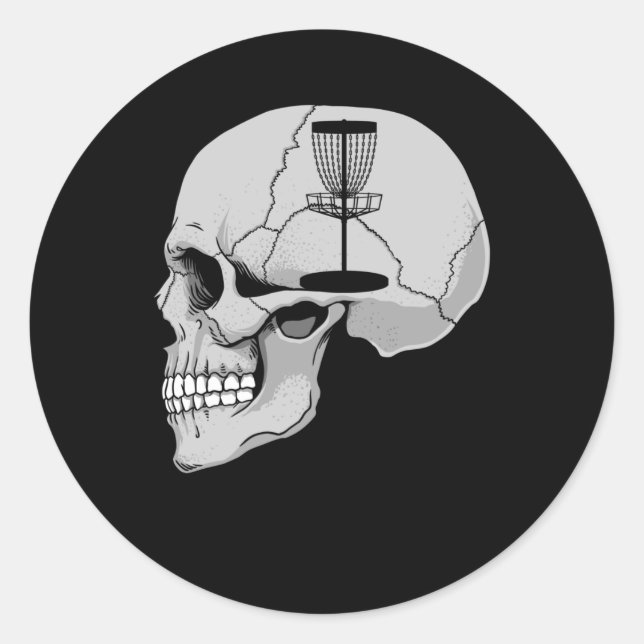 Adesivo Redondo Golfe De Disco Engraçado Na Minha Mente (Frente)