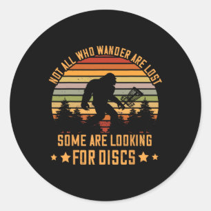 Adesivo Redondo Golfe de Disco Gorila Retro Golfe de Frisbee Algun