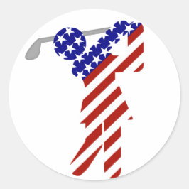 Adesivo Redondo GOLFE DE MULHERES Patriótica DOS EUA