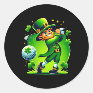 Adesivo Redondo Golfe Dia de São Patrício Golfe Golfe Irlandês