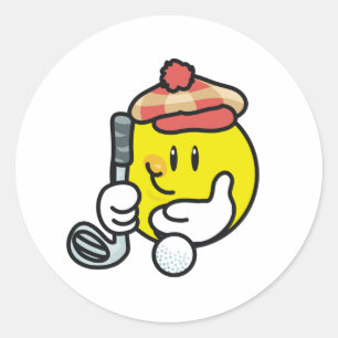 Adesivo Redondo Golfe do smiley