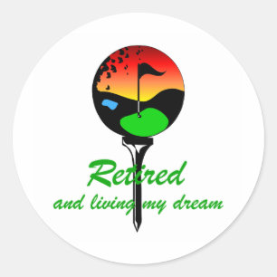Adesivo Redondo Golfe e aposentadoria