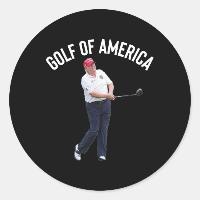 Adesivo Redondo Golfe Engraçado Da América Donald Trump Pun (Frente)