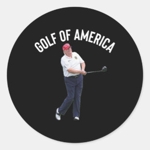 Adesivo Redondo Golfe Engraçado Da América Donald Trump Pun