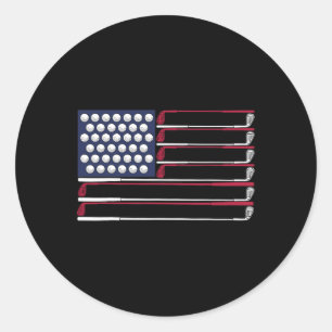 Adesivo Redondo Golfe Patriótico Americano 4º De Julho Cérebros De