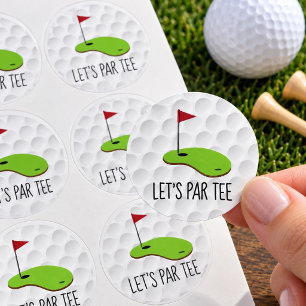 Adesivo Redondo Golfe Vamos Par tee com bandeira de golfe em verde