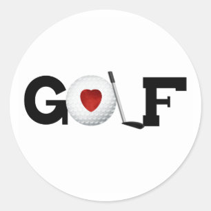 Adesivo Redondo Golfe vermelho do coração