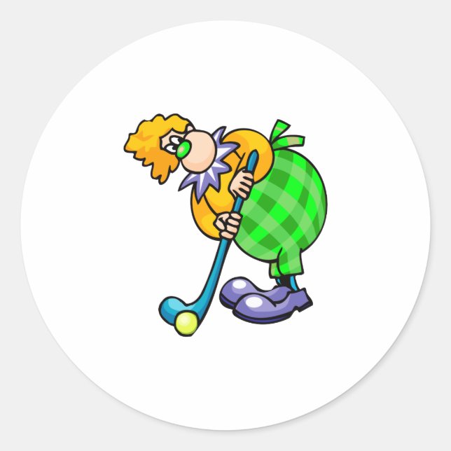 Adesivo Redondo Golfer Clown (Frente)