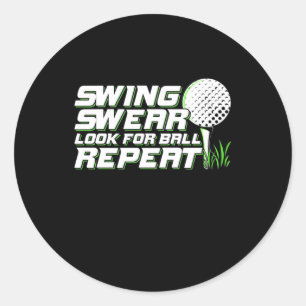 Adesivo Redondo Golfer Swing Sweat Procura Bola