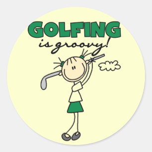 Adesivo Redondo Golfing é camiseta e presentes Groovy