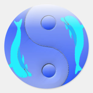 Adesivo Redondo Golfinho de Ying-Yang