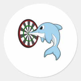 Adesivo Redondo Golfinho nas Trevas com Dartboard