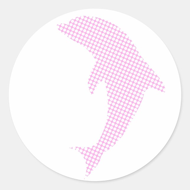 Adesivo Redondo Golfinho pré-disquete simples e limpo marinho oceâ (Frente)