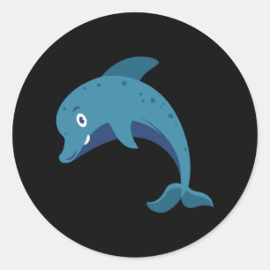 Adesivo Redondo Golfinhos, golfinhos, animais marinhos Design, ide
