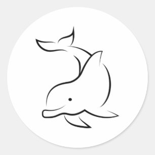 Adesivo Redondo Golfinhos Mar de Golfinhos Oceano Animal Água Idei