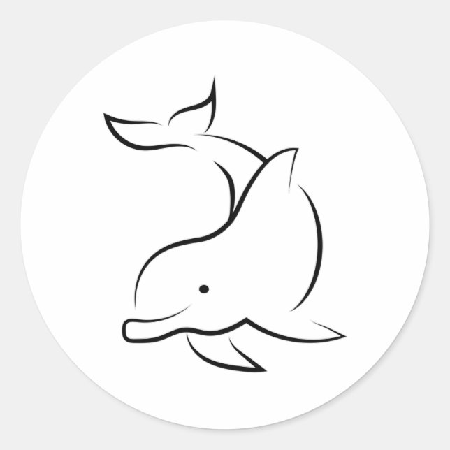 Adesivo Redondo Golfinhos Mar de Golfinhos Oceano Animal Água Idei (Frente)
