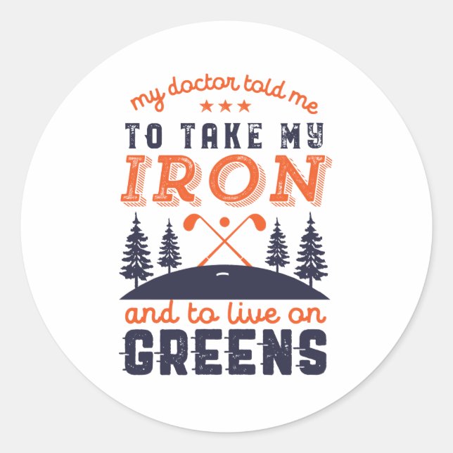 Adesivo Redondo Golfistas Engraçados Jogadores De Golfe Citam Humo (Frente)