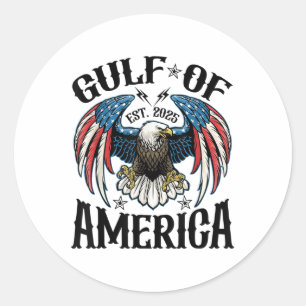 Adesivo Redondo Golfo Da América Americana Funny Usa Eagle
