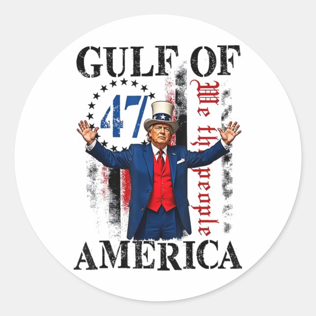 Adesivo Redondo Golfo De Bandeira Americana 2025 (Frente)