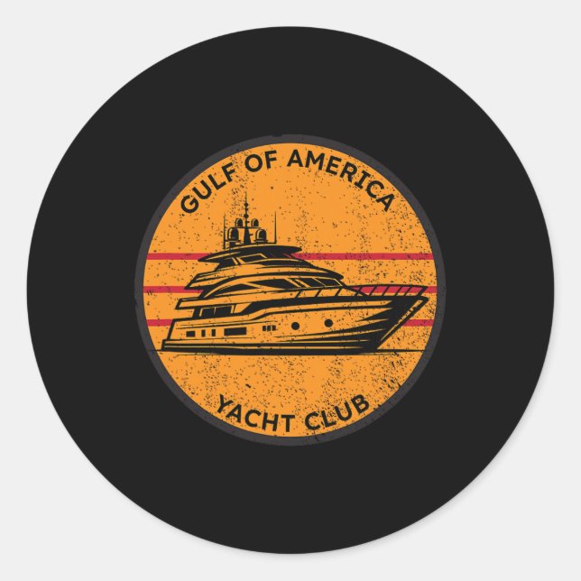 Adesivo Redondo Golfo Do Americano Yacht Club Trump Golfo De Nós A (Frente)