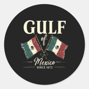Adesivo Redondo Golfo Do México Desde 1672, Retro Vintage T-shirt1