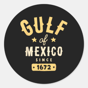 Adesivo Redondo Golfo Do México Desde 1672 T-shirt.png