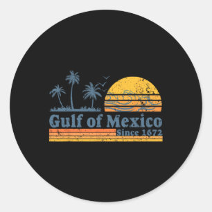 Adesivo Redondo Golfo Do México Desde 1672 Tee Retro Vintage Beach