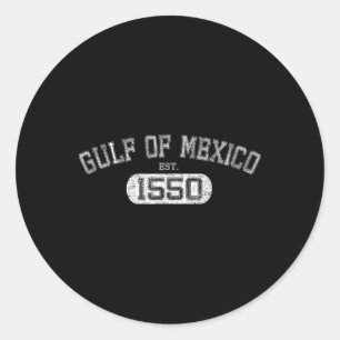 Adesivo Redondo Golfo do México Est 1550 Retro Vintage Gulf Para H