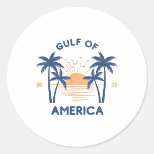 Adesivo Redondo Golfo Dos Eua América 2025 Bandeira Americana Méxi