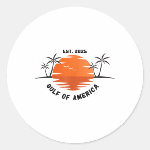 Adesivo Redondo Golfo Dos Eua América 2025 Bandeira Americana Méxi