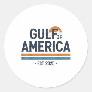 Adesivo Redondo Golfo Dos Eua América 2025 Vintage American Flag M