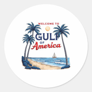 Adesivo Redondo Golfo Dos Eua América Est 2025 Palm Beach American