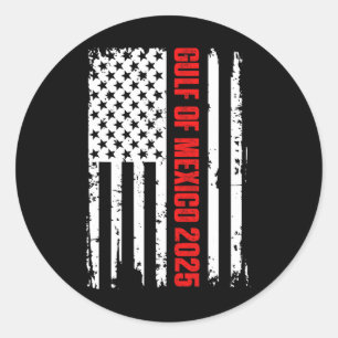 Adesivo Redondo Golfo Dos Eua América Leste 2025 Bandeira American