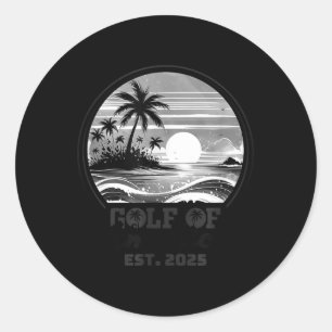 Adesivo Redondo Golfo Dos Eua América Leste 2025 Retro Vintage Bea