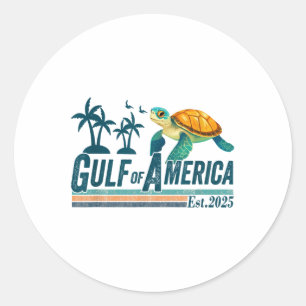 Adesivo Redondo Golfo Dos Eua América Oriental 2025 Turtle Golfo M