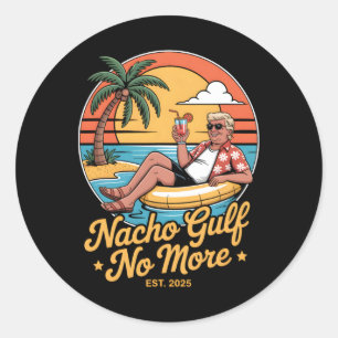 Adesivo Redondo Golfo Nacho Não É Mais Divertido Férias Trump 2025