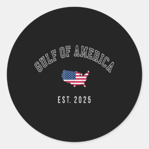 Adesivo Redondo Golfo Retro Dos Eua América Oriental 2025 Bandeira