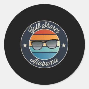 Adesivo Redondo Golfo Shores Alabama Al Vacyma Souvenir Sungles S