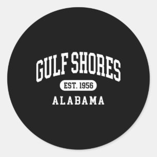 Adesivo Redondo Golfo Shores Alabama - Letra Throwbyck Letra Vacat