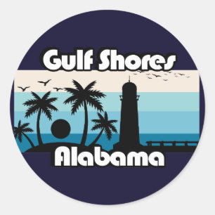 Adesivo Redondo Golfo Shores Beach Alabama