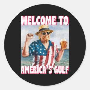 Adesivo Redondo Golfo Trump Do Funny Da América Dos Eua Golfo Do M