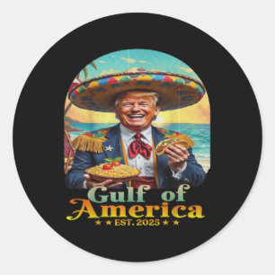 Adesivo Redondo Golfo Trump Engraçado Da América Dos Eua Retro Gol
